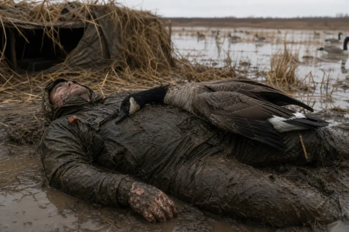 Editorial image for The Goose That Fought Back in A Goose Hit My Buddy Square in the Chest and His Shotgun Ended Up Two Feet Deep in Mud