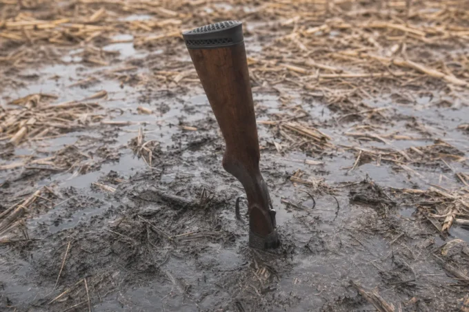 Editorial image for The Shotgun Burial in A Goose Hit My Buddy Square in the Chest and His Shotgun Ended Up Two Feet Deep in Mud