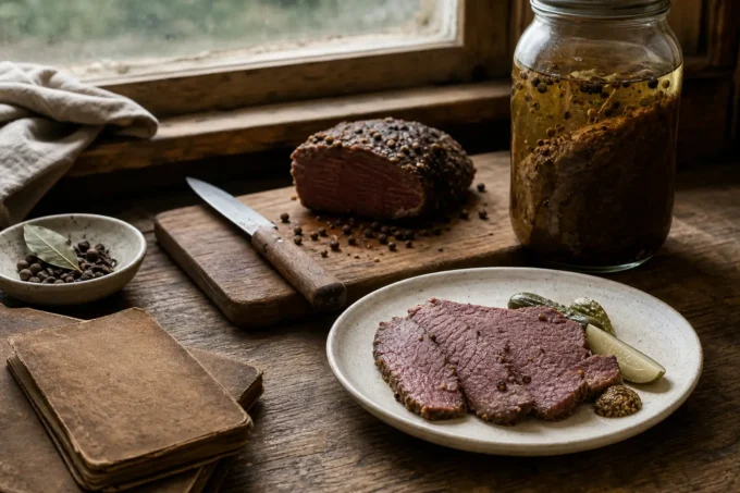Editorial image for What It Actually Tastes Like in Great-Grandfather’s Leather Folder, Recipe No. 10: Corned Venison