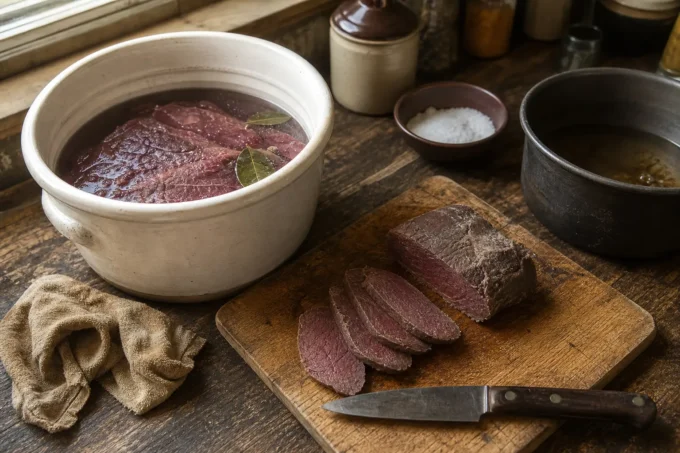 Editorial image for Practical Notes in Great-Grandfather’s Leather Folder, Recipe No. 10: Corned Venison