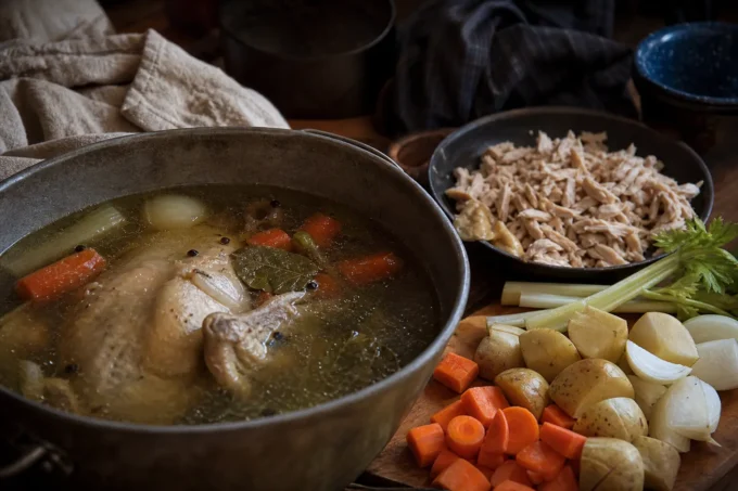 Editorial image for Recipe No. 11: Old Hen (Stew and Broth) in Great-Grandfather’s Leather Folder, Recipe No. 11: Old Hen