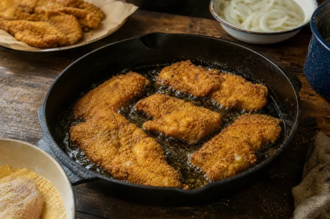 Editorial image for Recipe No. 16: Catfish (Fried the Way a Setline Man Fries It) in Great-Grandfather’s Leather Folder, Recipe No. 16: Catfish