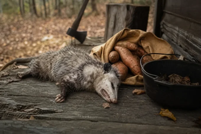 Great-Grandfather’s Leather Folder, Recipe No. 3: Possum and Sweet Potatoes