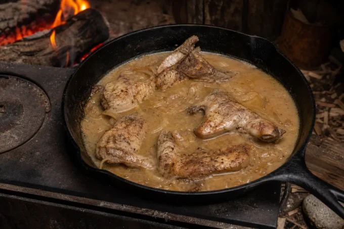 Great-Grandfather’s Leather Folder, Recipe No. 9: Rabbit in the Pan Gravy