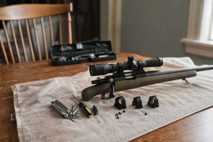Editorial image for Four Screws and a Whole Lot of Wrong in I Mounted My Own Scope Wrong and Let My Rifle Open My Eyebrow. The Buck Was Grateful.
