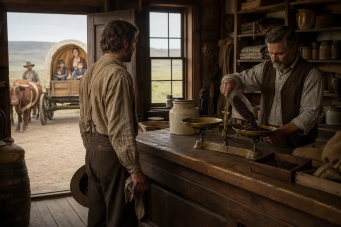 Editorial image for Early September, 1846. Fort Laramie waits behind you and the next post is two hundred miles ahead. in You Arrive at Fort Laramie With Seven Dollars and an Empty Flour Barrel. Now Trade Your Way to Bridger.